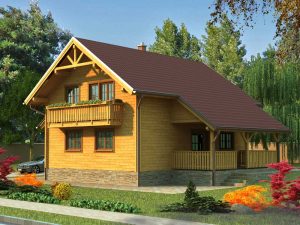 Zrubový dom Komfort - poschodový drevodom