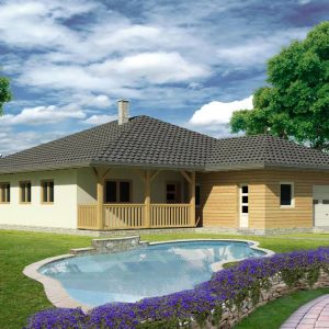 Zrubový dom Trend - drevený bungalov