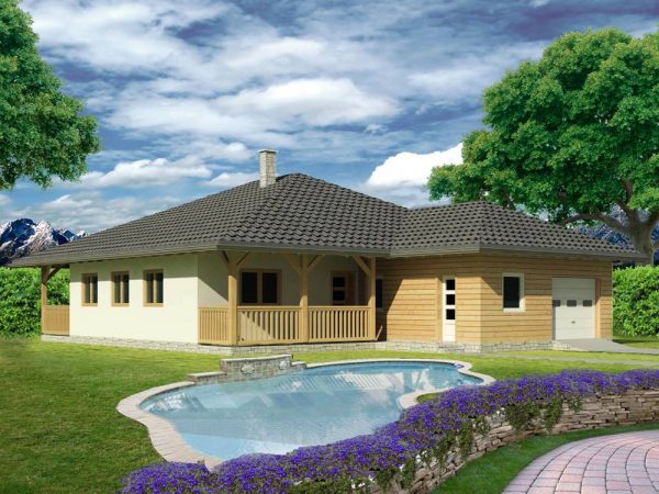 Zrubový dom Trend - drevený bungalov