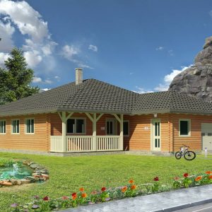 Zrubový dom Trend - drevený bungalov