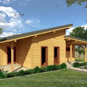 Zrubový dom Fénix - drevený bungalov