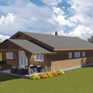 Zrubový dom Patrik - drevený bungalov