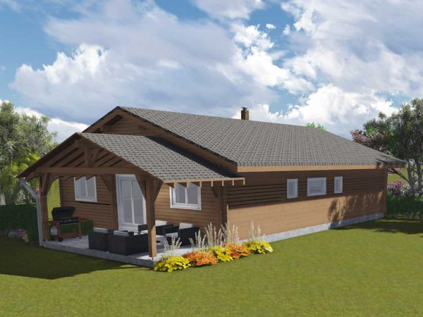 Zrubový dom Patrik - drevený bungalov