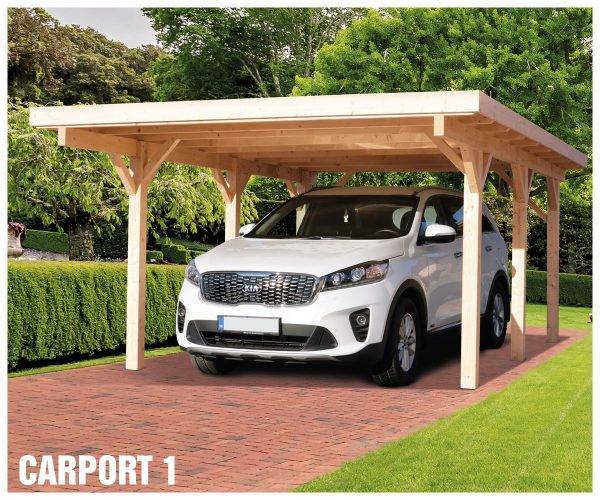 Carport 1 - prístrešok pre 1 auto s pultovou strechou