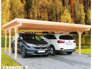 Carport 2 - Prístrešok pre 2 autá s pultovou strechou